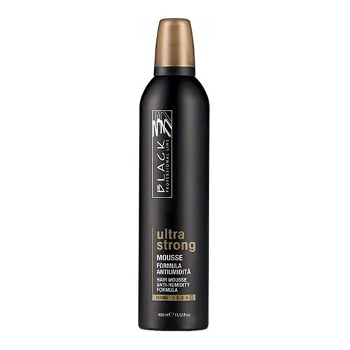 Black Ultra Strong Hair Mousse Anti-Humidity Formula 400ml