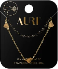 AURI Double Bracelet With Beads And Hearts