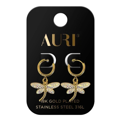 AURI Dragonfly Hanging Earrings With Zircons