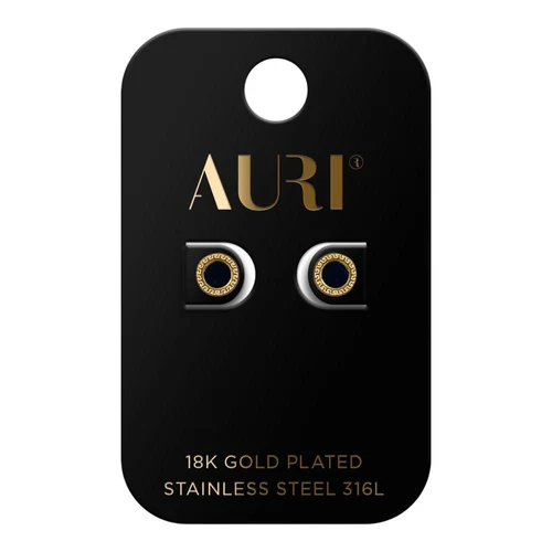 AURI Black Hoop Stud Earrings
