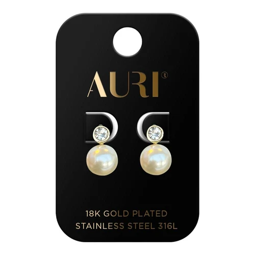 AURI Pearl Stud Earrings With Cubic Zirconia