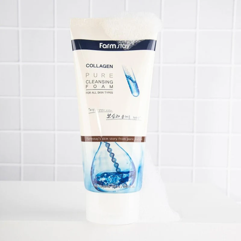 Farmstay Collagen Pure Cleansing Foam 180 мл 3