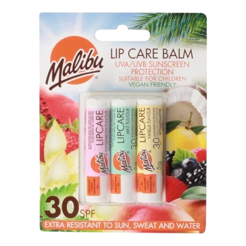 Malibu Lip Balm Assorted SPF30 3pcs
