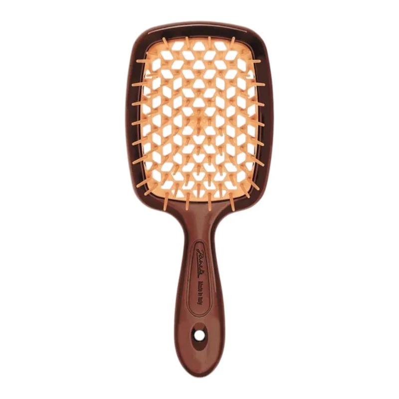 Janeke Superbrush Small Vented Brush With Soft Pins Cognac 2