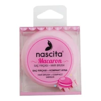 Nascita Macaron Round Travel 3D Flexi Hair with Mirror, Light Pink