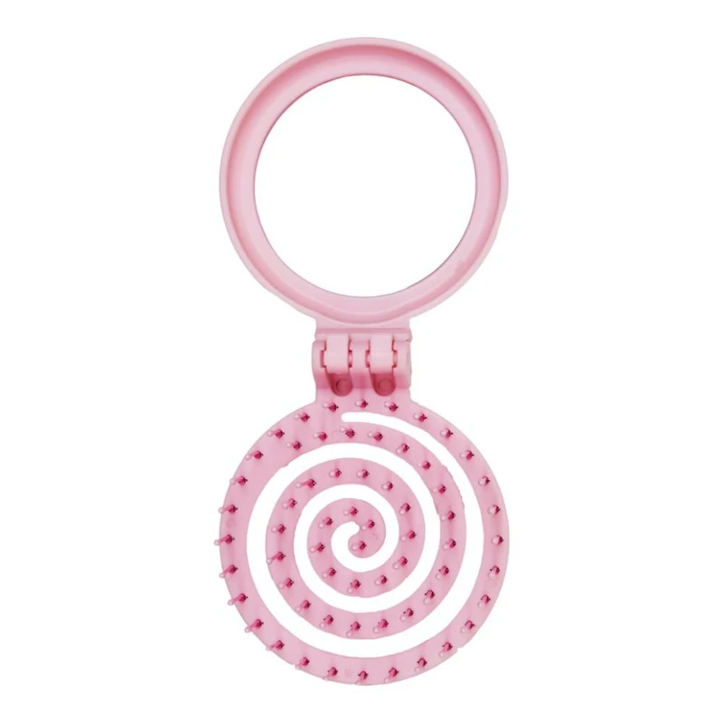 Nascita Macaron Round Travel 3D Flexi Hair with Mirror, Light Pink 2