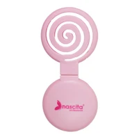 Nascita Macaron Round Travel 3D Flexi Hair with Mirror, Light Pink 3