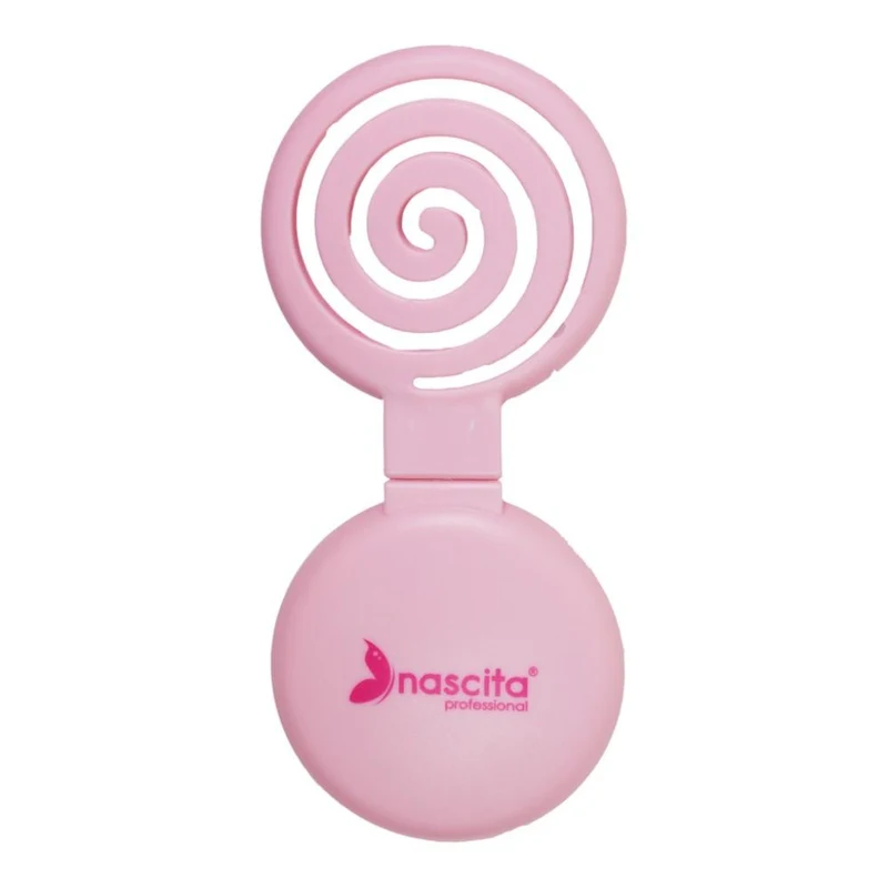 Nascita Macaron Round Travel 3D Flexi Hair with Mirror, Light Pink 3