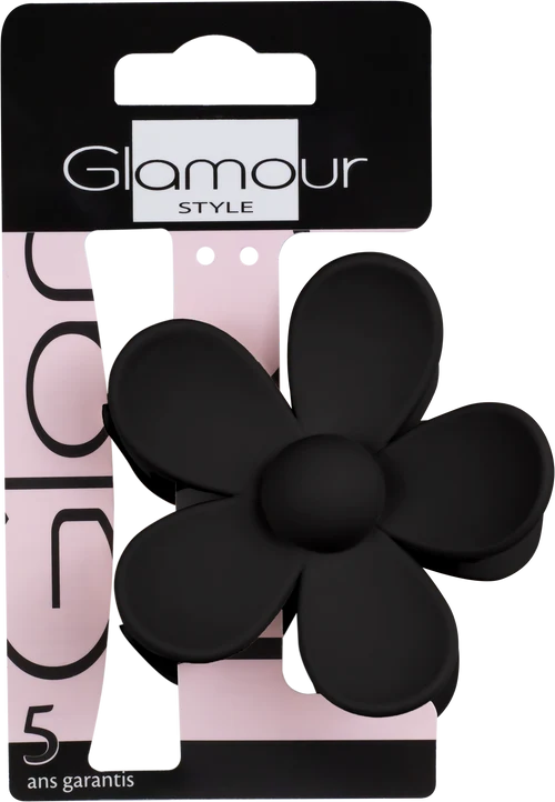 Glamour Flower Hair Claw Large Black