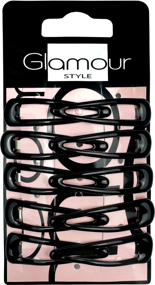 Glamour Hair Clips 5pcs Medium Black