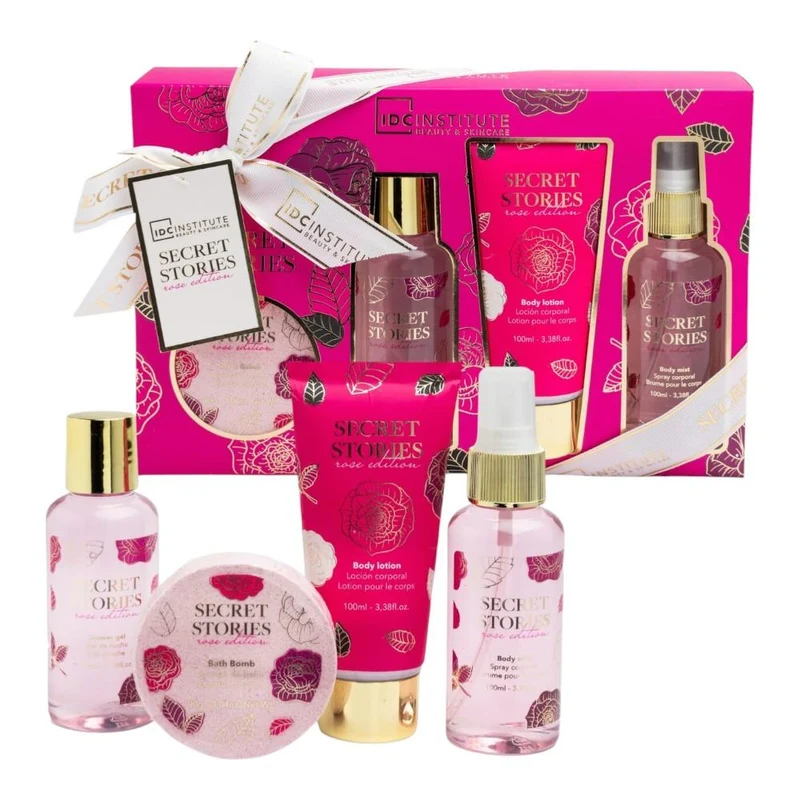 IDC Institute Secret Stories Rose Edition Bath Gift Set 4 pcs. 2