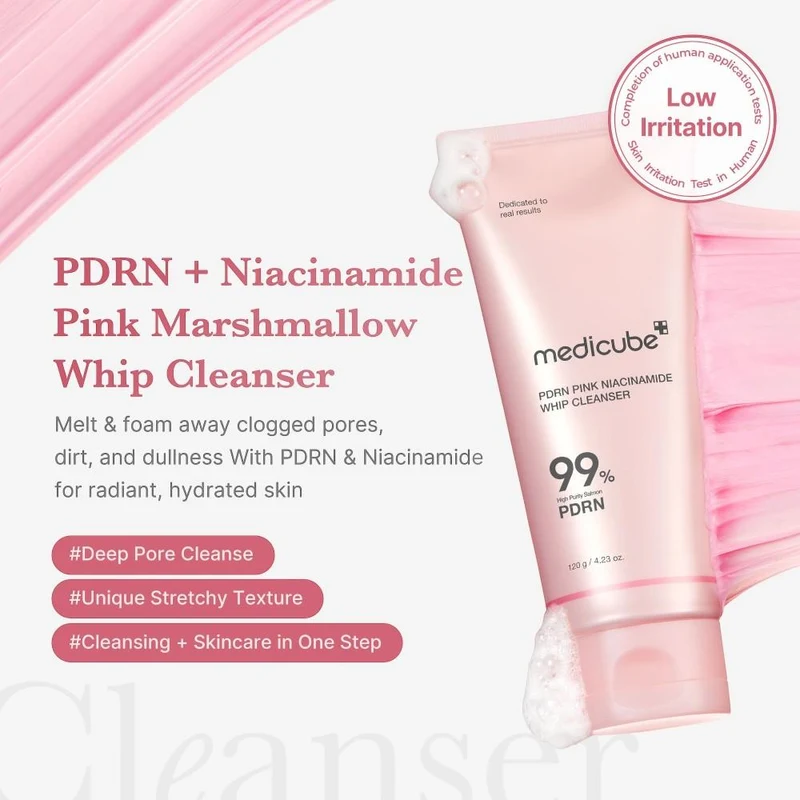 Medicube PDRN Pink Niacinamide Whip Cleanser 120 g 4