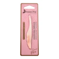 Nascita Tweezer, Rose Gold, Curvered, Straight Tip