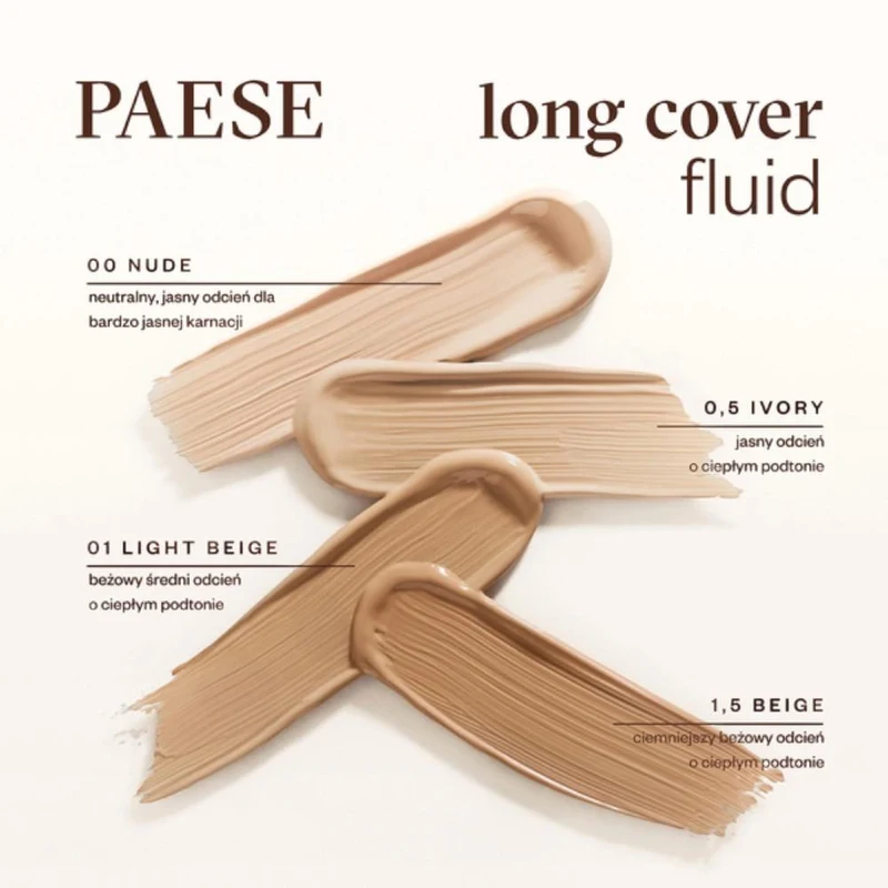 Paese Long Cover Fluid Tube Foundation 1,5 Beige 30ml 3