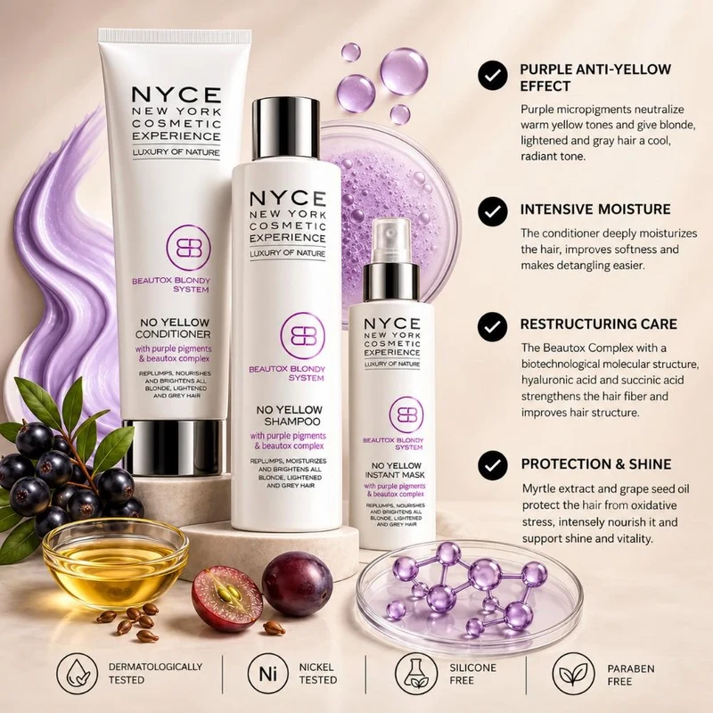 Nyce Beautox Blondy System No Yellow Shampoo 1000 ml 2
