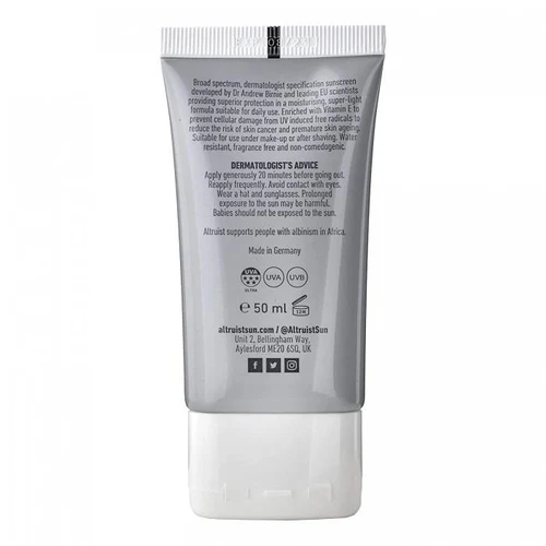 ALTRUIST Sunscreen Face Fluid SPF50 50 ml