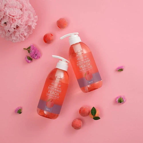 Around Me Natural Perfume Vita Body Wash Peach 500ml