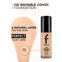 Flormar Invisible Cover HD Foundation New 50 Light Beige 3