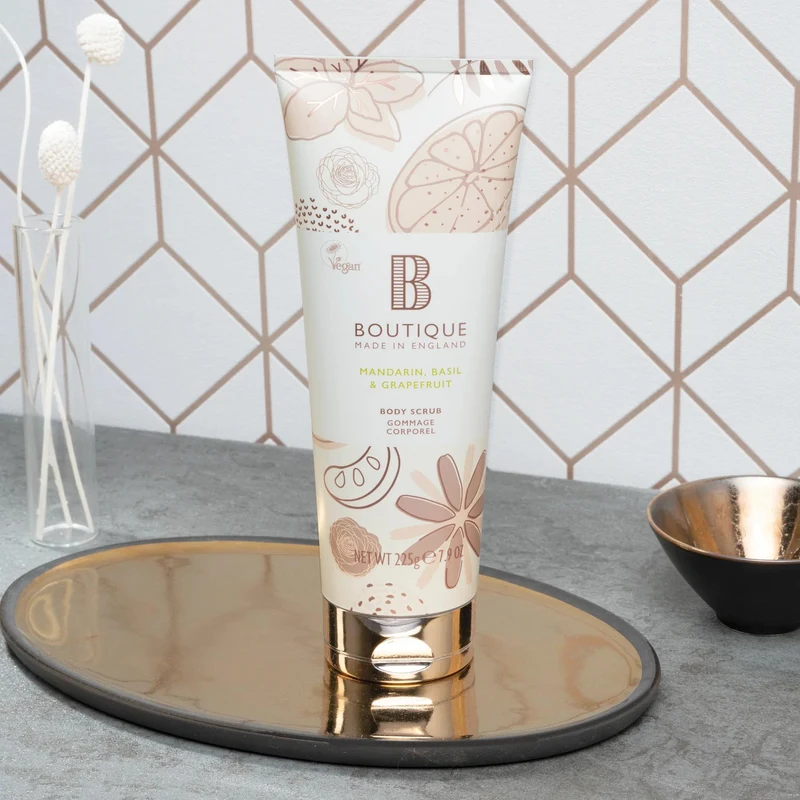 Boutique Mandarin, Basil & Grapefruit Body Scrub 225g 2