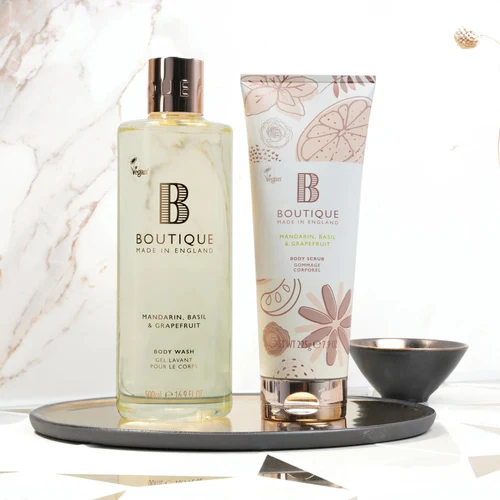 Boutique Mandarin, Basil & Grapefruit Body Scrub 225g
