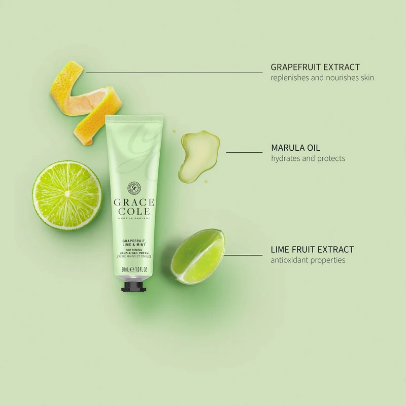 Grace Cole Grapefruit Lime & Mint Hand and Nail Cream 30ml 2
