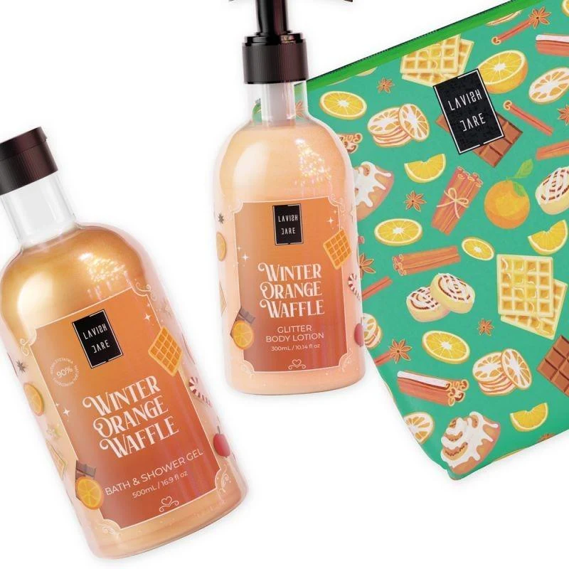 Lavish Care Winter Orange Waffle Bag Christmas Set 2