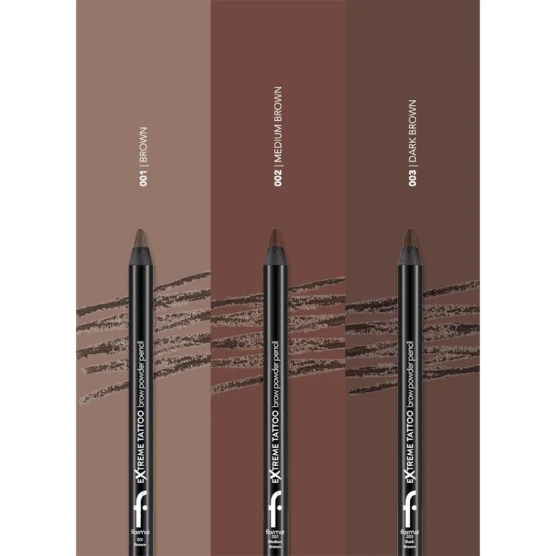 Flormar Extreme Tattoo Brow Powder Pencil  - 002 Medium Brown 3