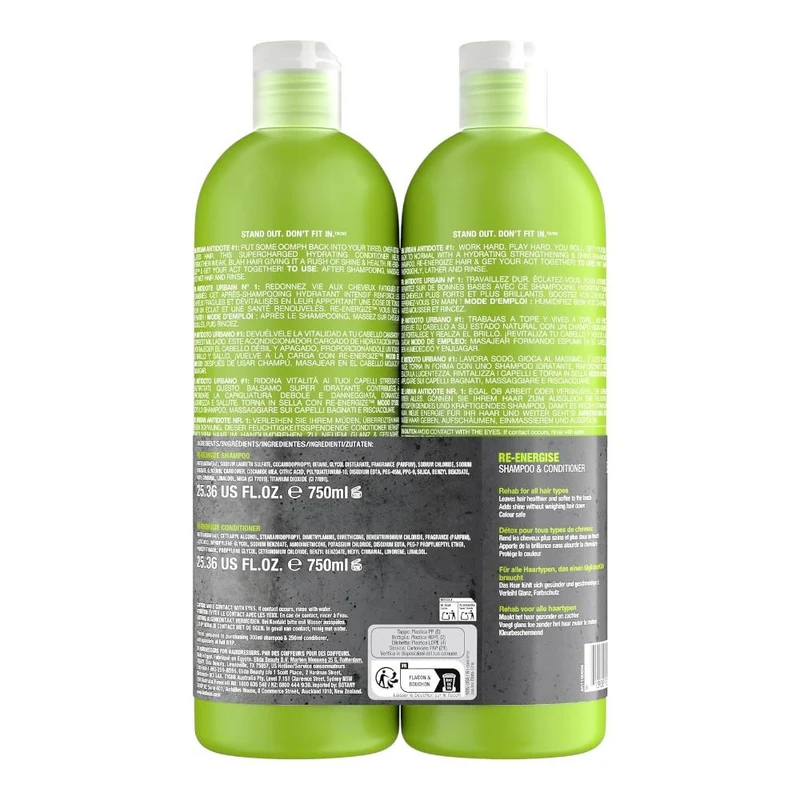 Tigi Bed Head Urban Antidotes Re-Energize Shampoo & Conditioner Tween Duo 2x750ml 2